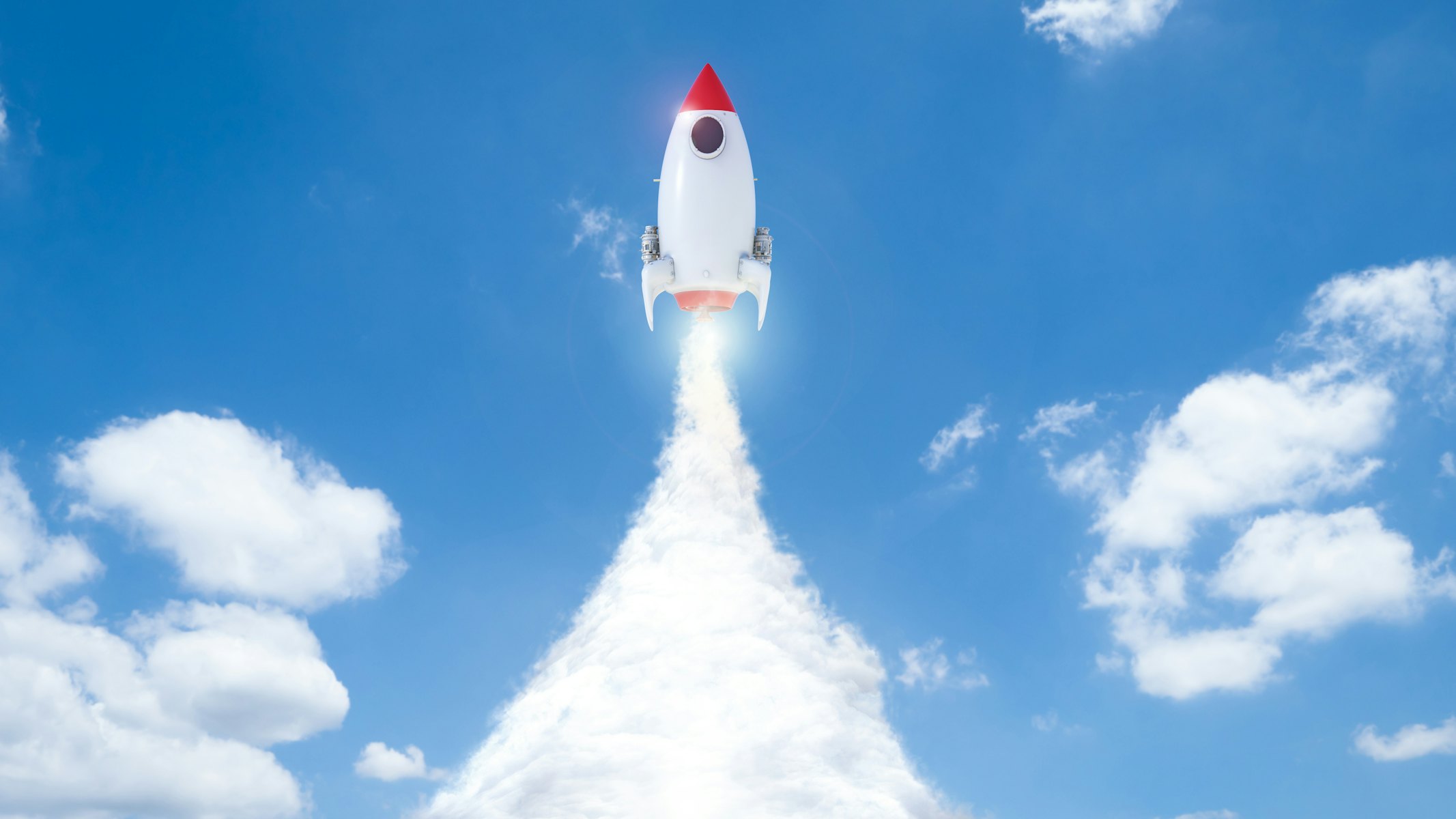 Raket schiet lucht in