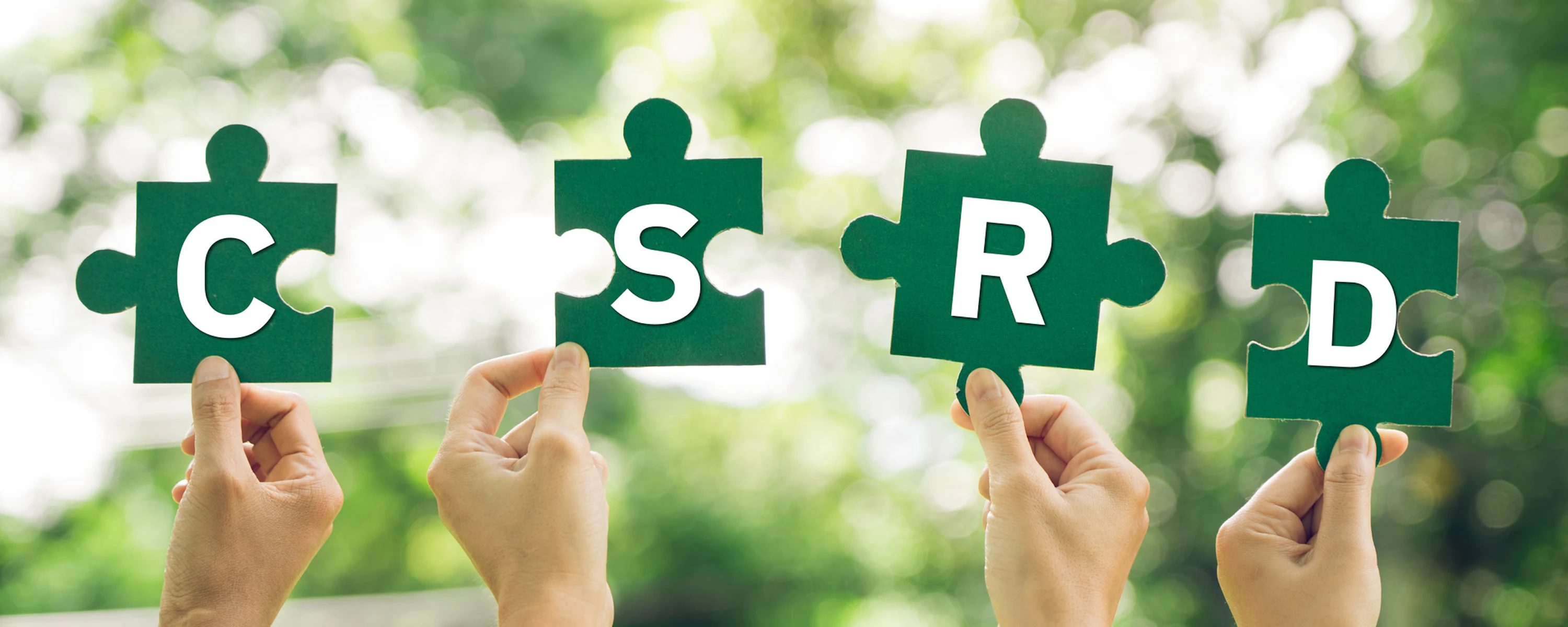 Handen houden puzzelstukjes csrd vast