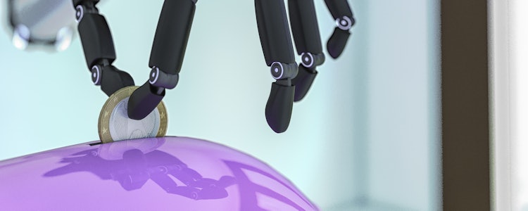 Placeholder for Robot stopt geld in spaarpot