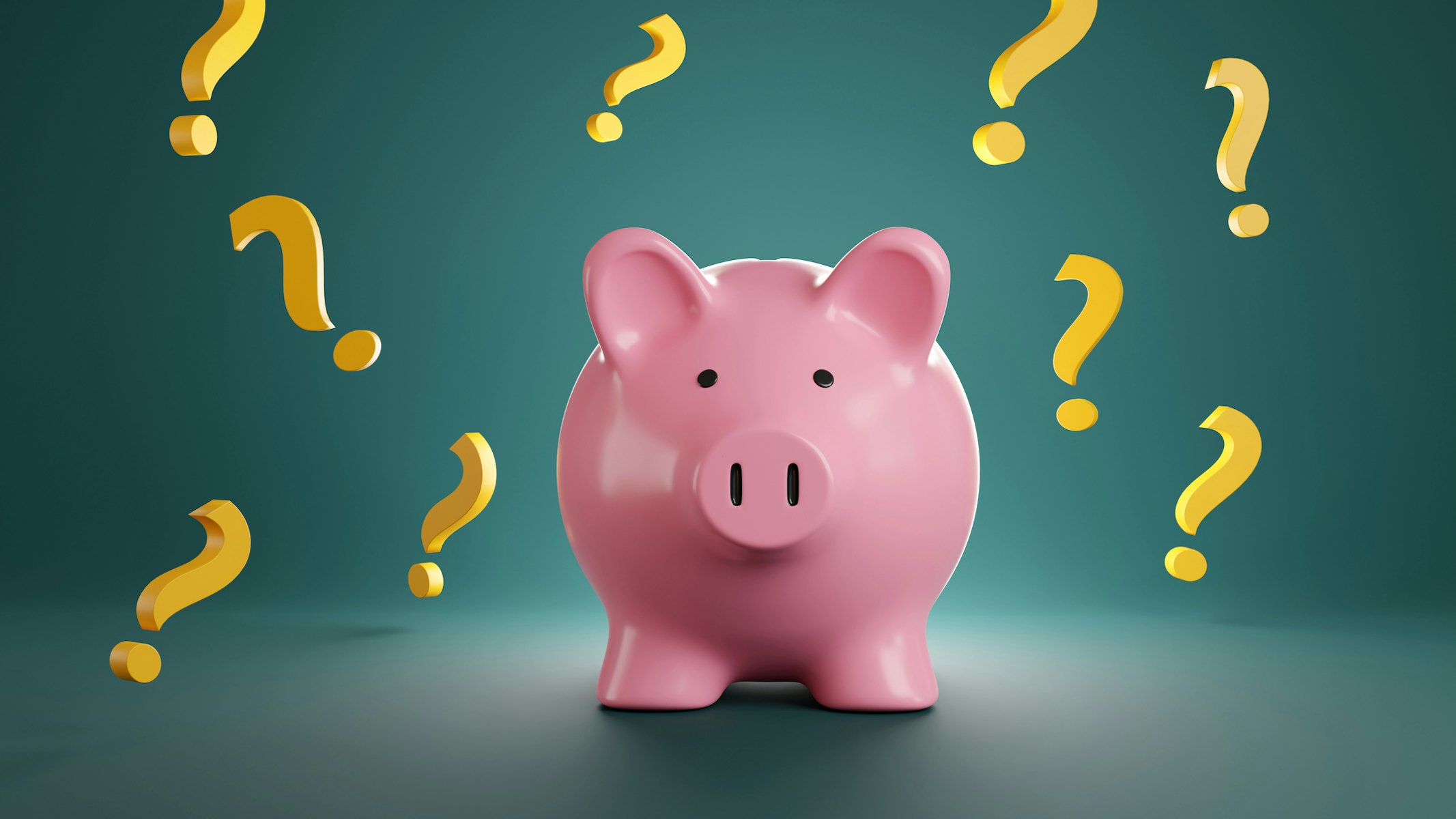 Spaarvarken met vraagtekens