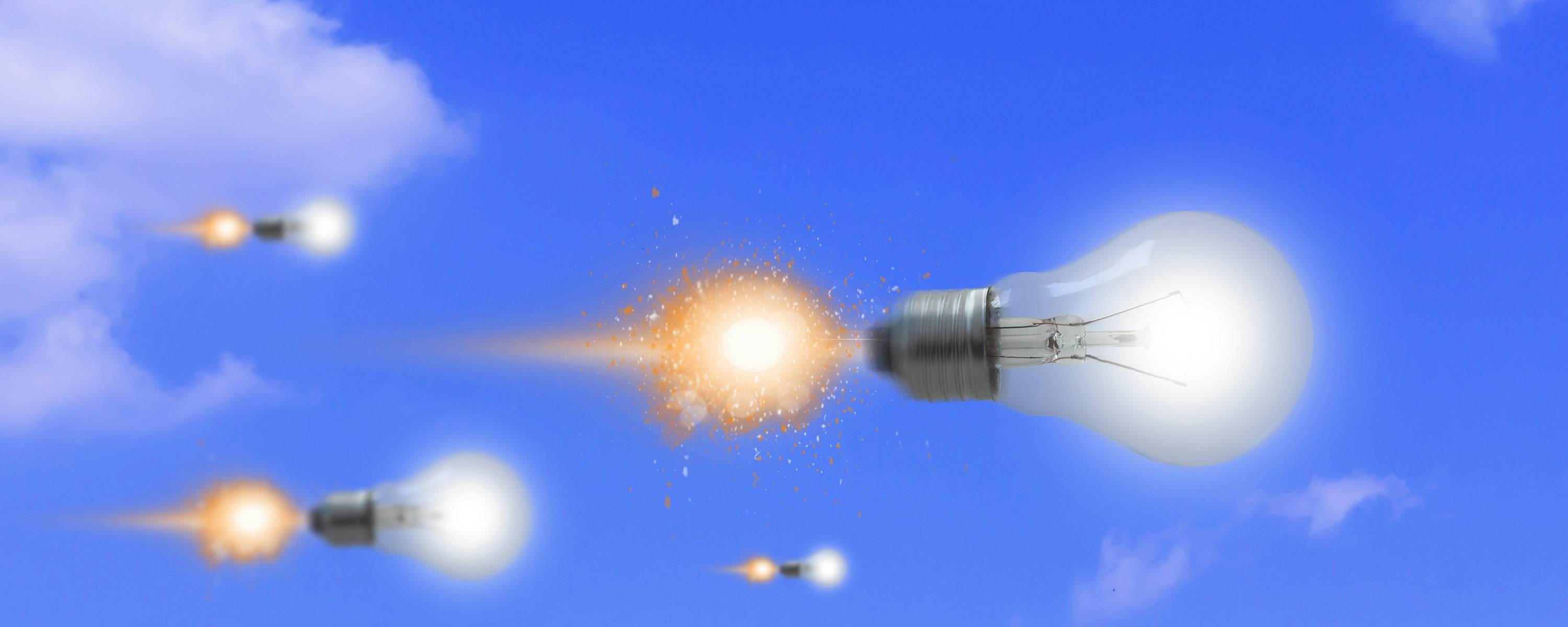 Gloeilamp die innovatie uitbeeldt