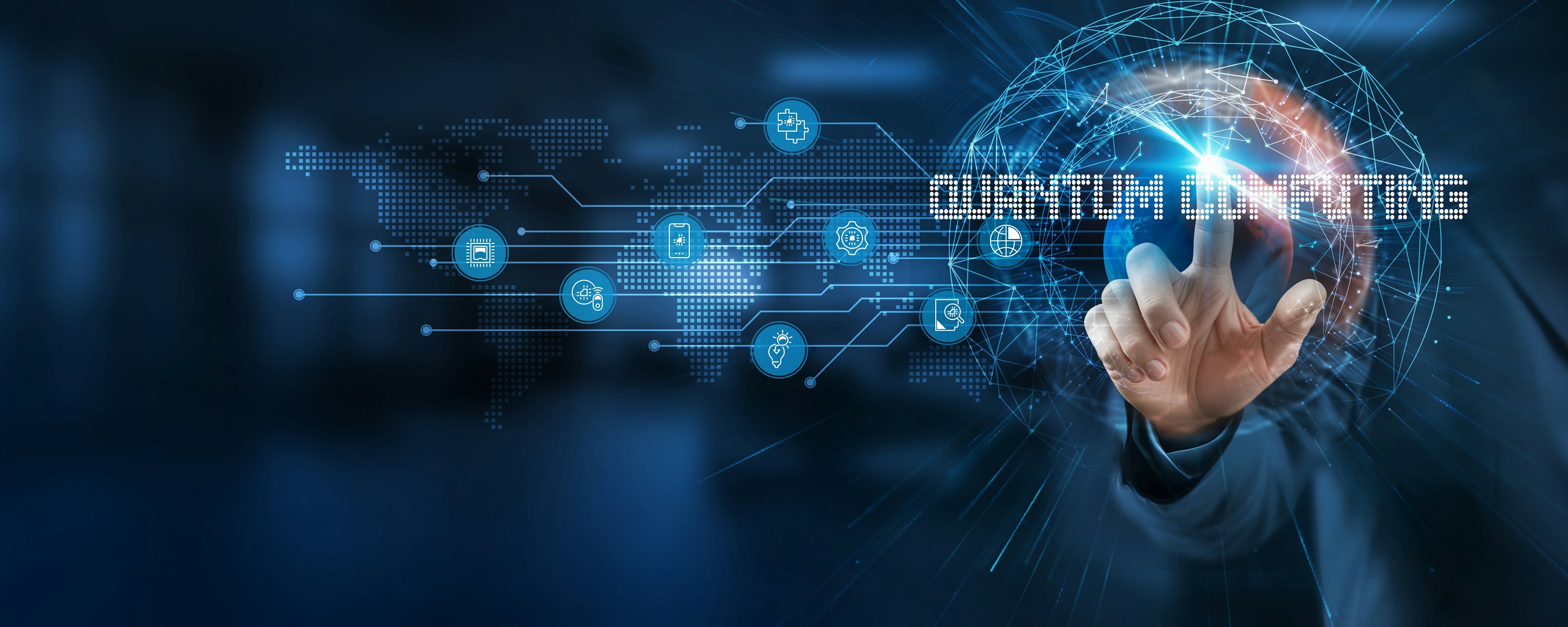 Quantum computing, hand wijst