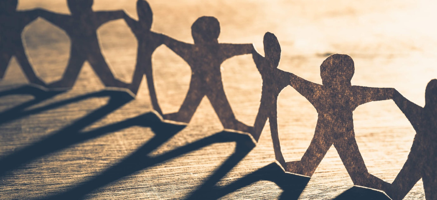 Samenwerken team poppetjes