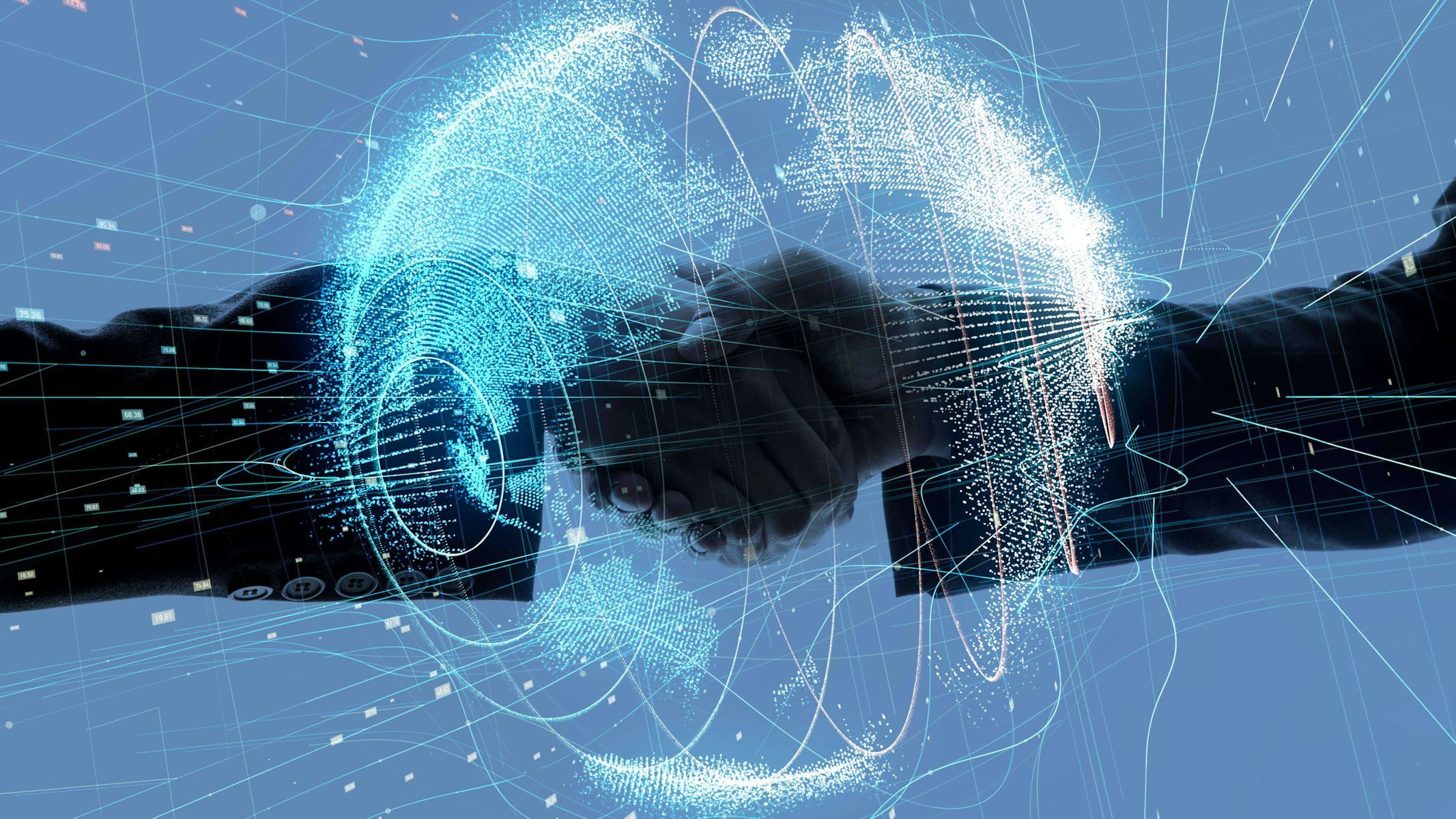 Twee mannen schudden handen om hun internationale samenwerking te bekrachtigen