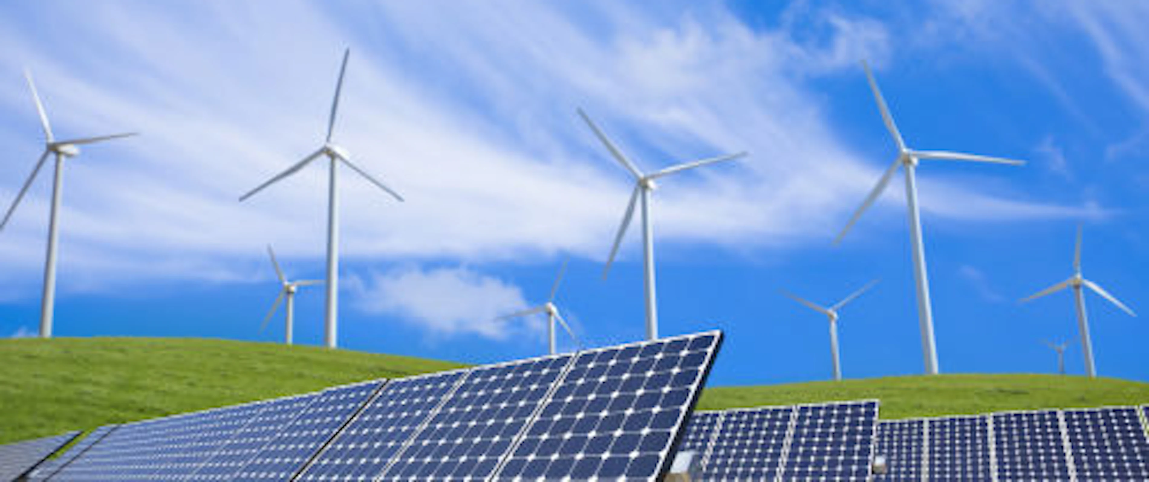 Zonnepanelen en windmolens